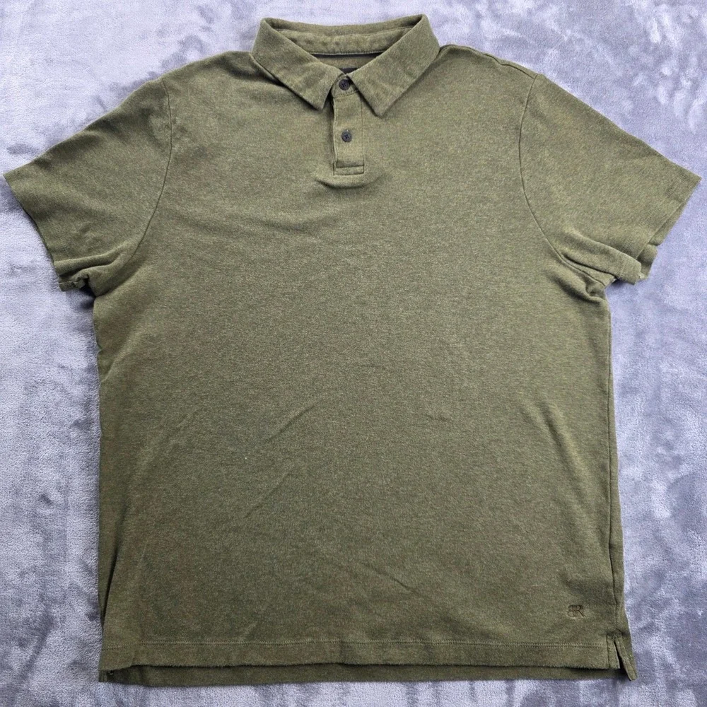 Banana Republic Polo Shirt Lot Mens L Green‎ Short Sleeve 100% Cotton 2 Pack